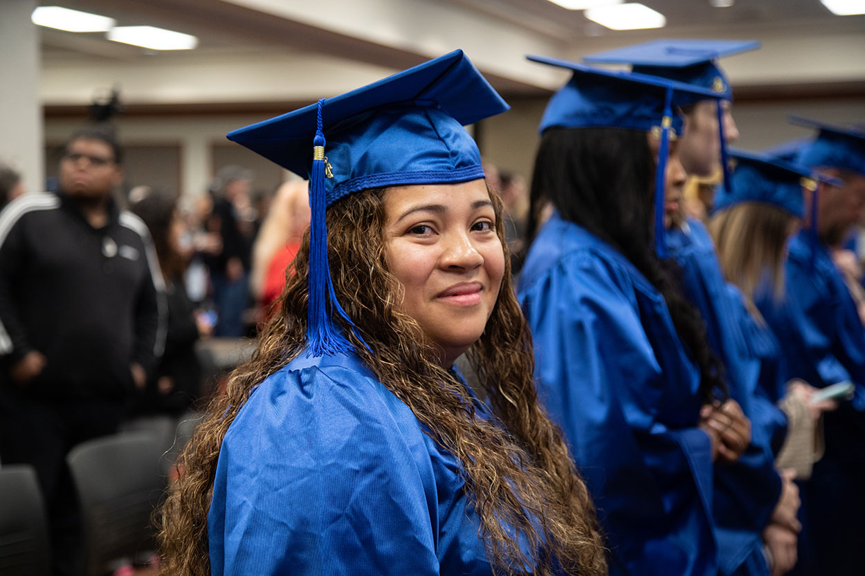 image of graduating student smiling
